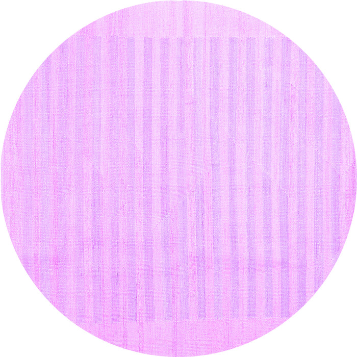 Round Machine Washable Abstract Purple Contemporary Area Rugs, wshcon1135pur
