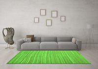 Machine Washable Abstract Green Contemporary Rug, wshcon1136grn