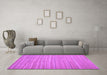 Machine Washable Abstract Purple Contemporary Area Rugs in a Living Room, wshcon1136pur