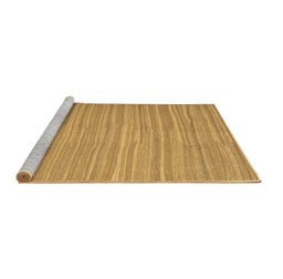Sideview of Machine Washable Abstract Brown Contemporary Rug, wshcon1136brn