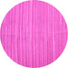 Round Abstract Pink Contemporary Rug, con1136pnk