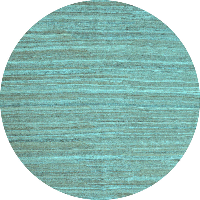 Round Machine Washable Abstract Light Blue Contemporary Rug, wshcon1136lblu