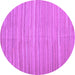 Round Abstract Purple Contemporary Rug, con1136pur