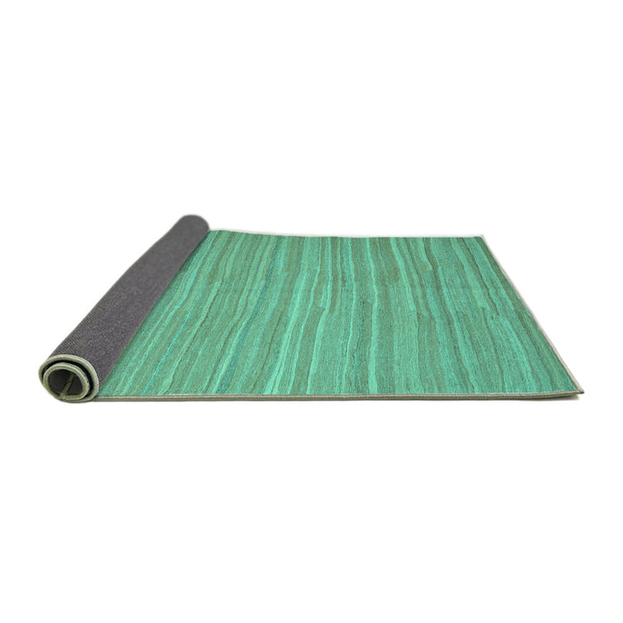 Sideview of Abstract Turquoise Contemporary Rug, con1136turq