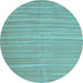 Round Abstract Light Blue Contemporary Rug, con1136lblu