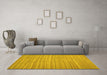 Machine Washable Abstract Yellow Contemporary Rug in a Living Room, wshcon1136yw