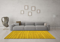 Machine Washable Abstract Yellow Contemporary Rug, wshcon1136yw