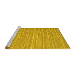 Sideview of Machine Washable Abstract Yellow Contemporary Rug, wshcon1136yw