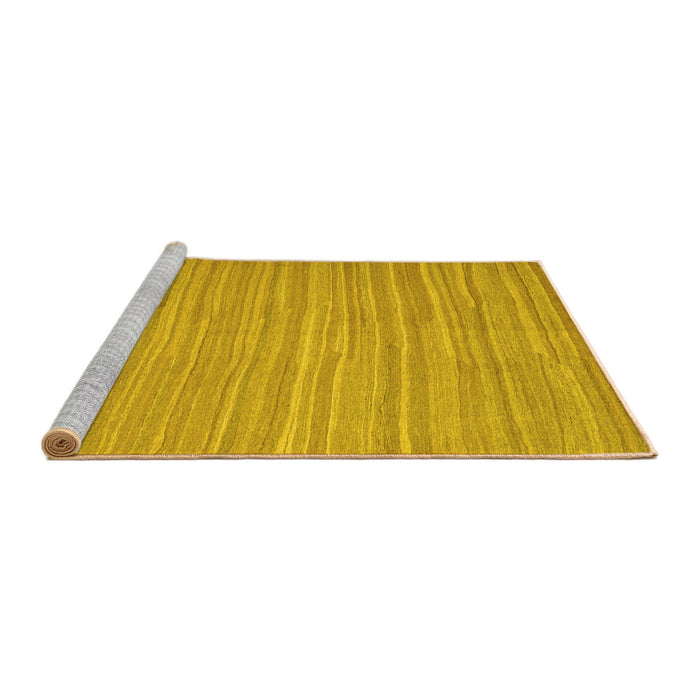 Sideview of Machine Washable Abstract Yellow Contemporary Rug, wshcon1136yw