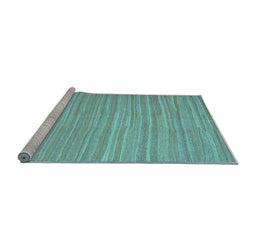 Sideview of Machine Washable Abstract Light Blue Contemporary Rug, wshcon1136lblu