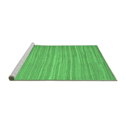 Sideview of Machine Washable Abstract Emerald Green Contemporary Area Rugs, wshcon1136emgrn