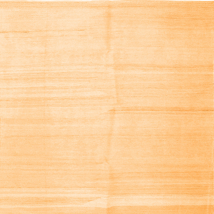 Round Machine Washable Solid Orange Modern Area Rugs, wshcon1137org