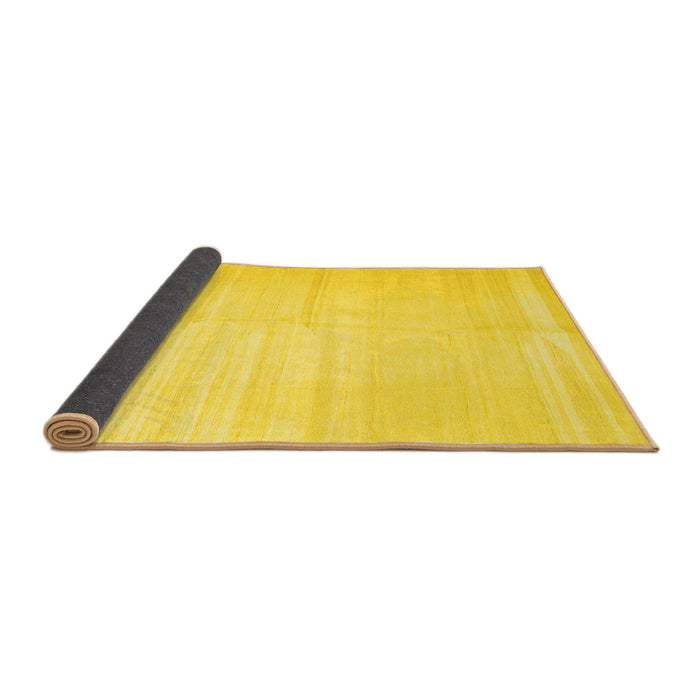 Sideview of Solid Yellow Modern Rug, con1137yw