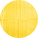 Round Solid Yellow Modern Rug, con1137yw