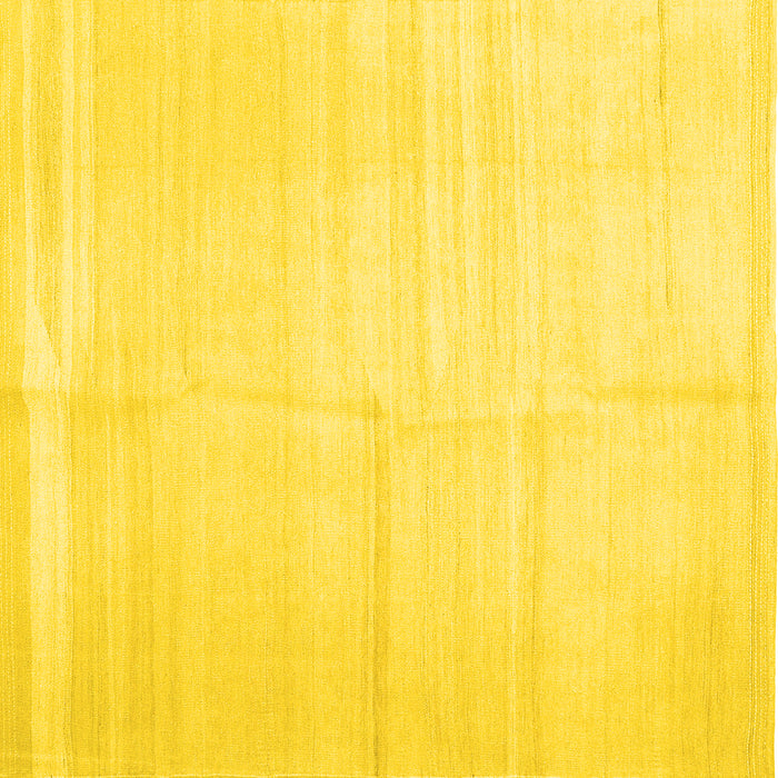 Square Machine Washable Solid Yellow Modern Rug, wshcon1137yw
