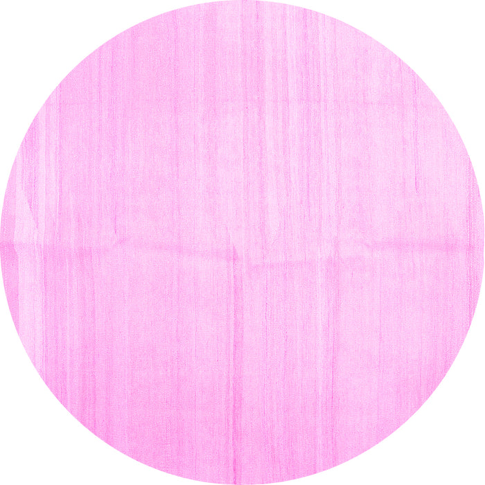 Round Solid Pink Modern Rug, con1137pnk