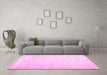 Machine Washable Solid Pink Modern Rug in a Living Room, wshcon1137pnk