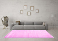 Machine Washable Solid Pink Modern Rug, wshcon1137pnk