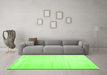 Machine Washable Solid Green Modern Area Rugs in a Living Room,, wshcon1137grn