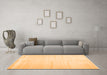 Machine Washable Solid Orange Modern Area Rugs in a Living Room, wshcon1137org