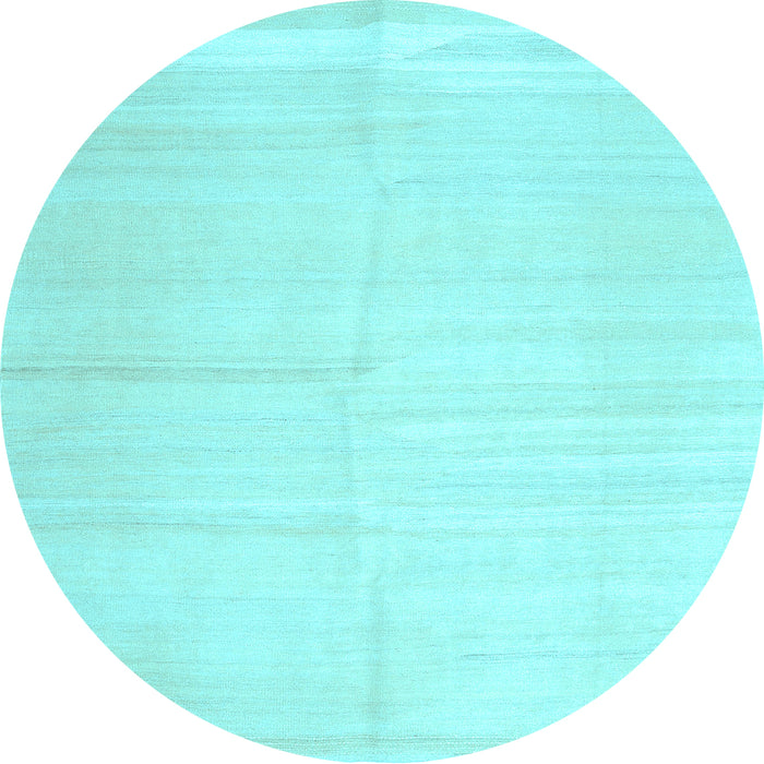 Round Machine Washable Solid Light Blue Modern Rug, wshcon1137lblu
