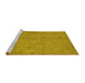 Sideview of Machine Washable Abstract Yellow Contemporary Rug, wshcon1138yw