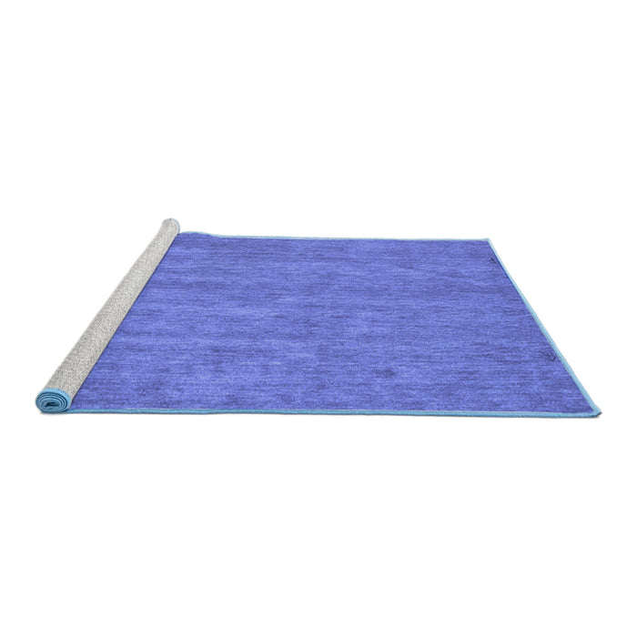 Sideview of Machine Washable Abstract Blue Contemporary Rug, wshcon1138blu