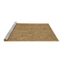Sideview of Machine Washable Abstract Brown Contemporary Rug, wshcon1138brn