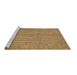 Sideview of Machine Washable Abstract Brown Contemporary Rug, wshcon1138brn