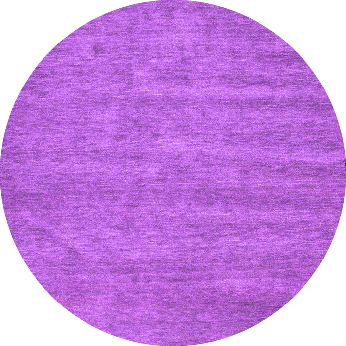 Round Machine Washable Abstract Purple Contemporary Area Rugs, wshcon1138pur