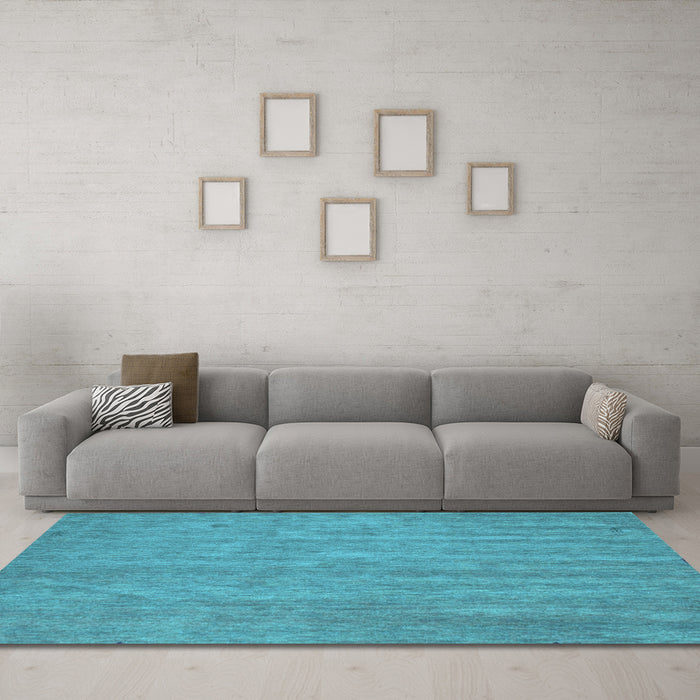 Machine Washable Abstract Light Blue Contemporary Rug in a Living Room, wshcon1138lblu