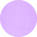 Round Machine Washable Abstract Purple Contemporary Area Rugs, wshcon1139pur