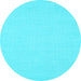 Round Abstract Light Blue Contemporary Rug, con1139lblu