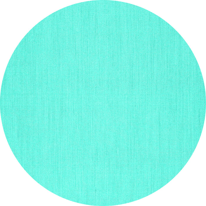 Round Abstract Turquoise Contemporary Rug, con1139turq