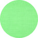 Round Abstract Emerald Green Contemporary Rug, con1139emgrn