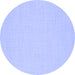 Round Abstract Blue Contemporary Rug, con1139blu