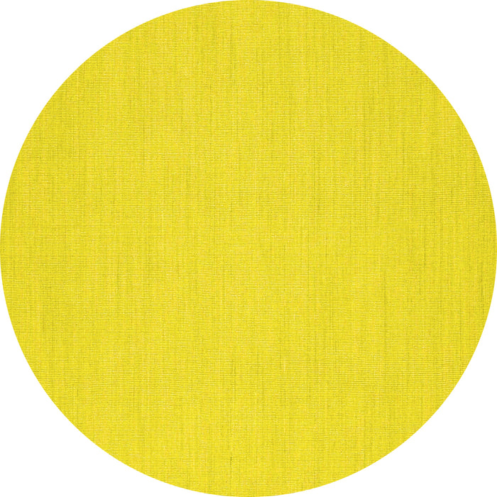 Round Abstract Yellow Contemporary Rug, con1139yw