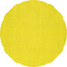 Round Abstract Yellow Contemporary Rug, con1139yw