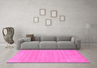 Machine Washable Solid Pink Modern Rug, wshcon113pnk