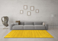 Machine Washable Solid Yellow Modern Rug, wshcon113yw