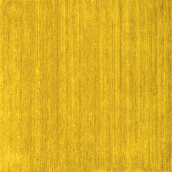 Square Machine Washable Solid Yellow Modern Rug, wshcon113yw