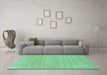 Machine Washable Solid Turquoise Modern Area Rugs in a Living Room,, wshcon113turq