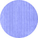 Round Solid Blue Modern Rug, con113blu