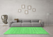 Machine Washable Solid Emerald Green Modern Area Rugs in a Living Room,, wshcon113emgrn