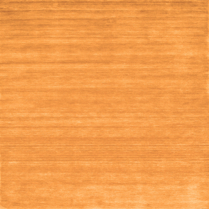 Round Machine Washable Solid Orange Modern Area Rugs, wshcon113org