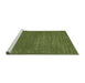 Serging Thickness of Machine Washable Contemporary Seaweed Green Rug, wshcon114