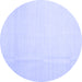 Round Solid Blue Modern Rug, con1140blu