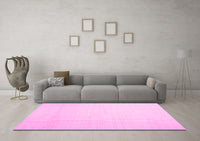 Machine Washable Solid Pink Modern Rug, wshcon1140pnk