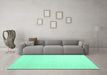 Machine Washable Solid Turquoise Modern Area Rugs in a Living Room,, wshcon1140turq