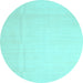 Round Machine Washable Solid Light Blue Modern Rug, wshcon1140lblu